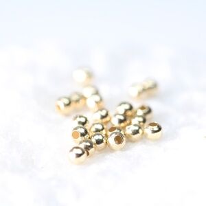 14kt Gold 22 beads solid gold open beads round beads jewelry making New!